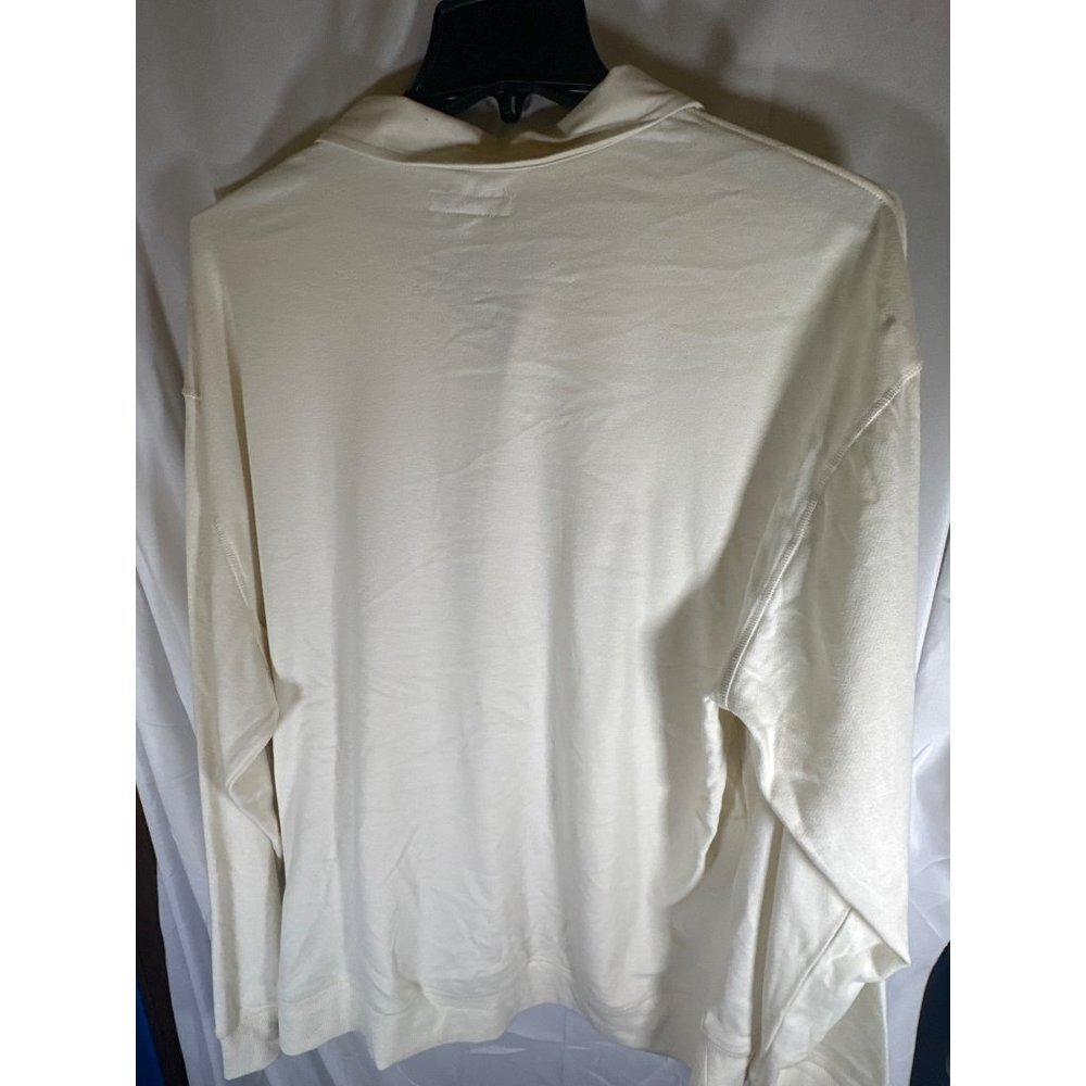 And Now This Mens Solid Fleece Polo Long-Sleeve Sweatshirt, Off White, NWT, XXL - Picture 5 of 5